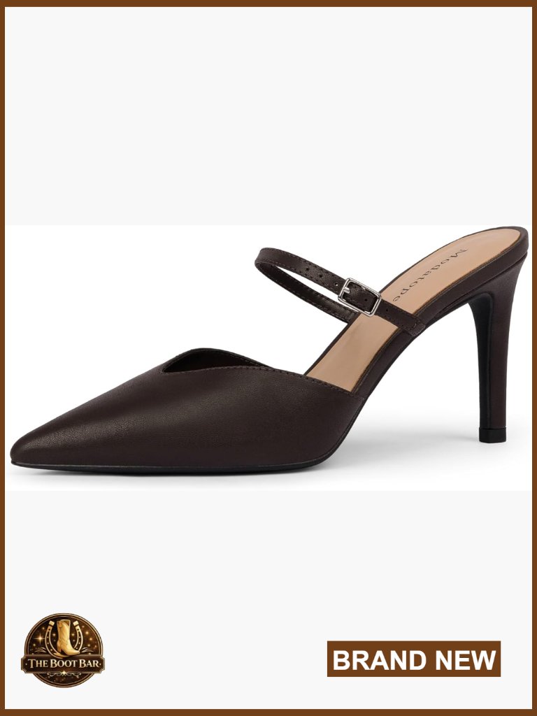 Pointed Toe Stiletto Heels With Adjustable Ankle Strap Pumps
